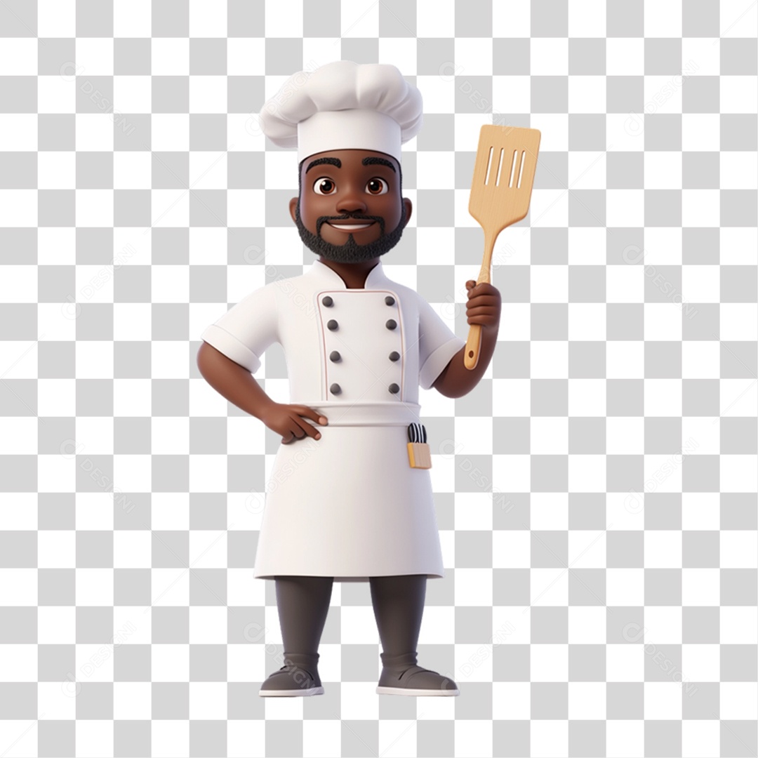 Personagem 3D Confeiteiro PNG Transparente