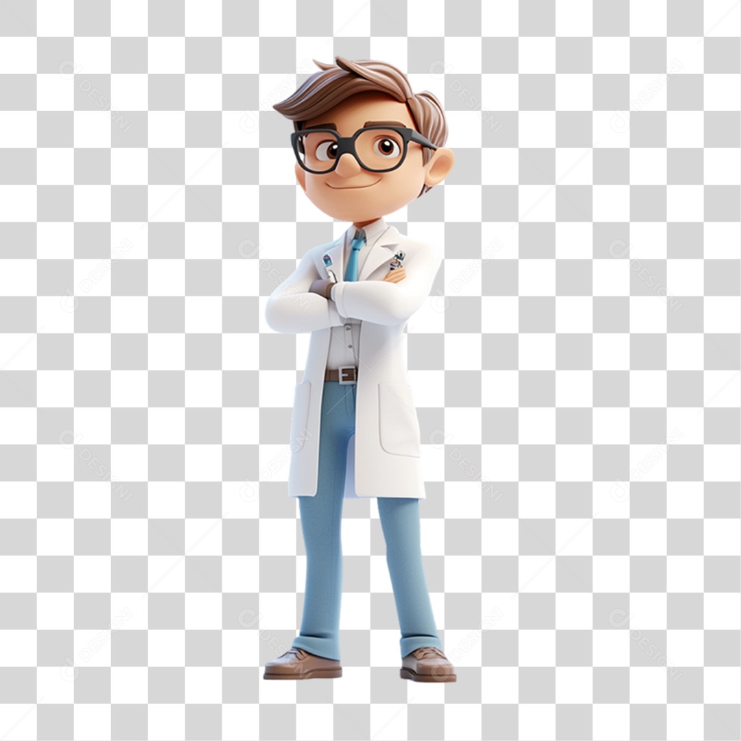 Personagem 3D Médico PNG Transparente