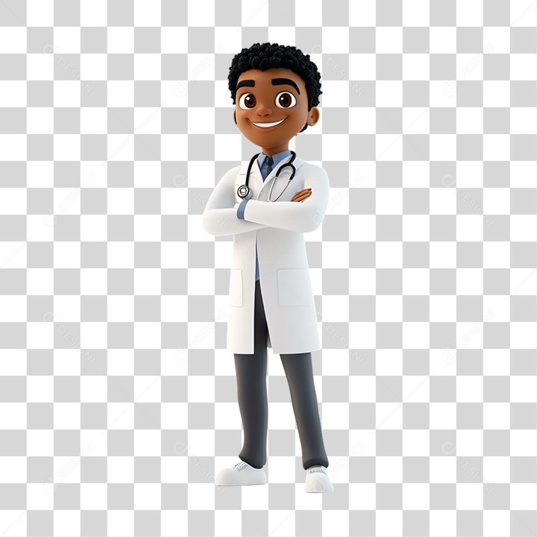 Personagem 3D Médico PNG Transparente
