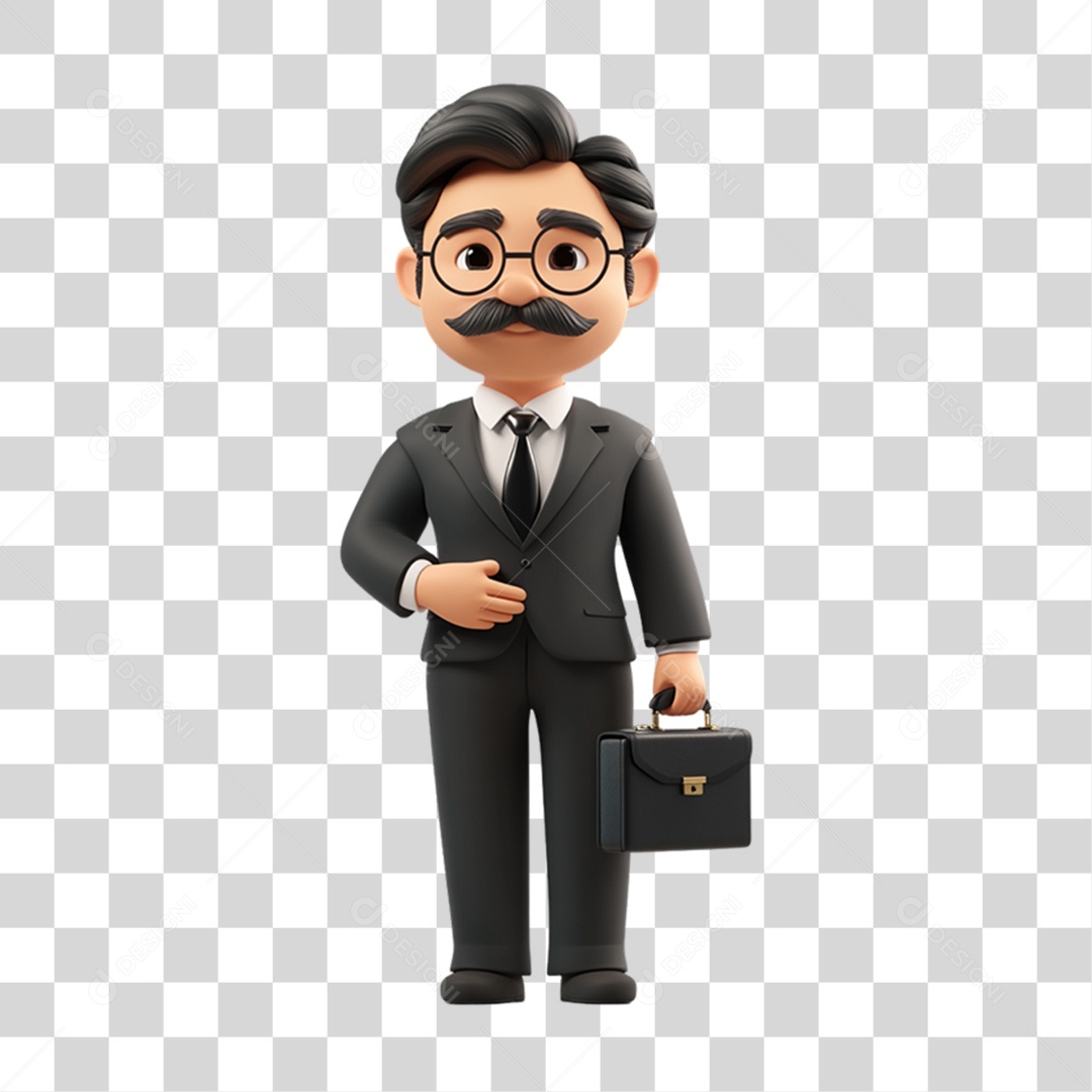 Personagem 3D Advogado PNG Transparente