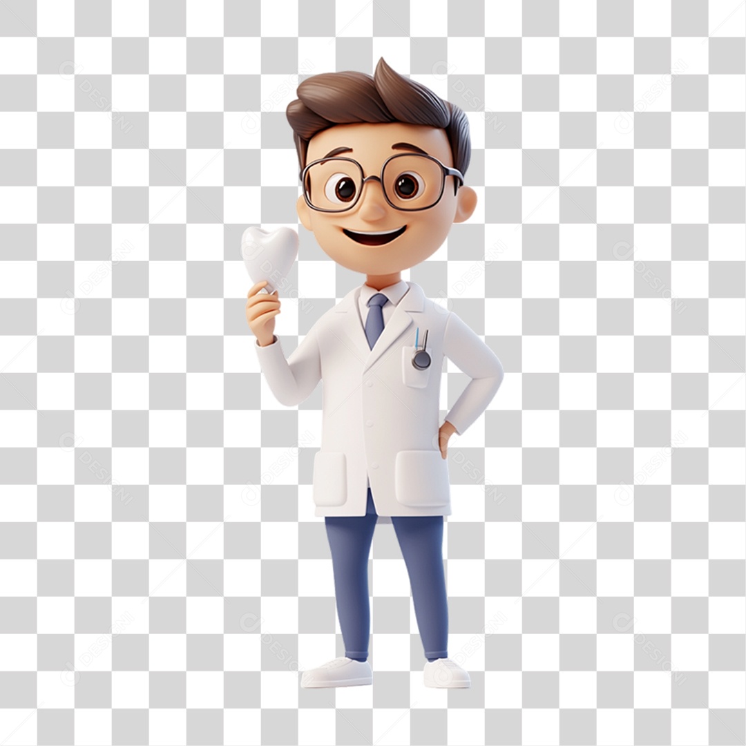 Personagem 3D Médico PNG Transparente