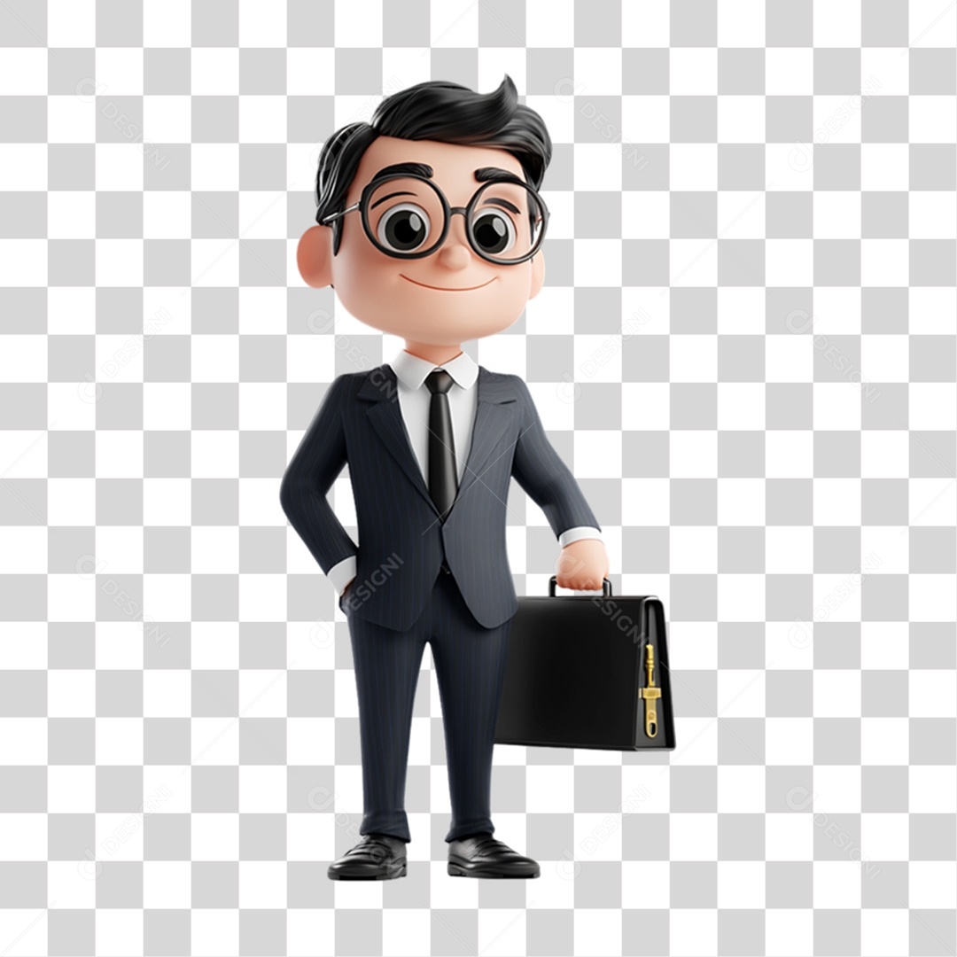 Personagem 3D Advogado PNG Transparente