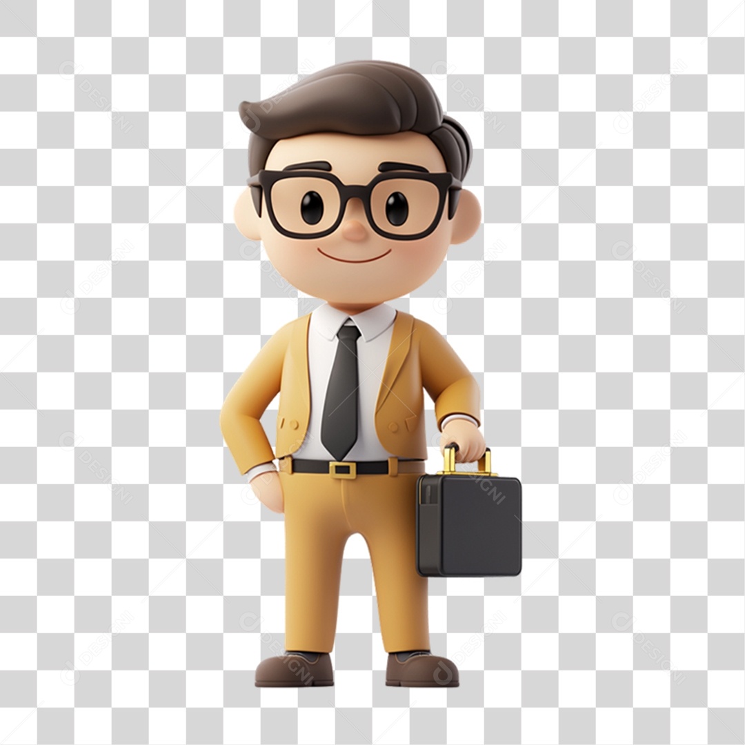 Personagem 3D Advogado PNG Transparente