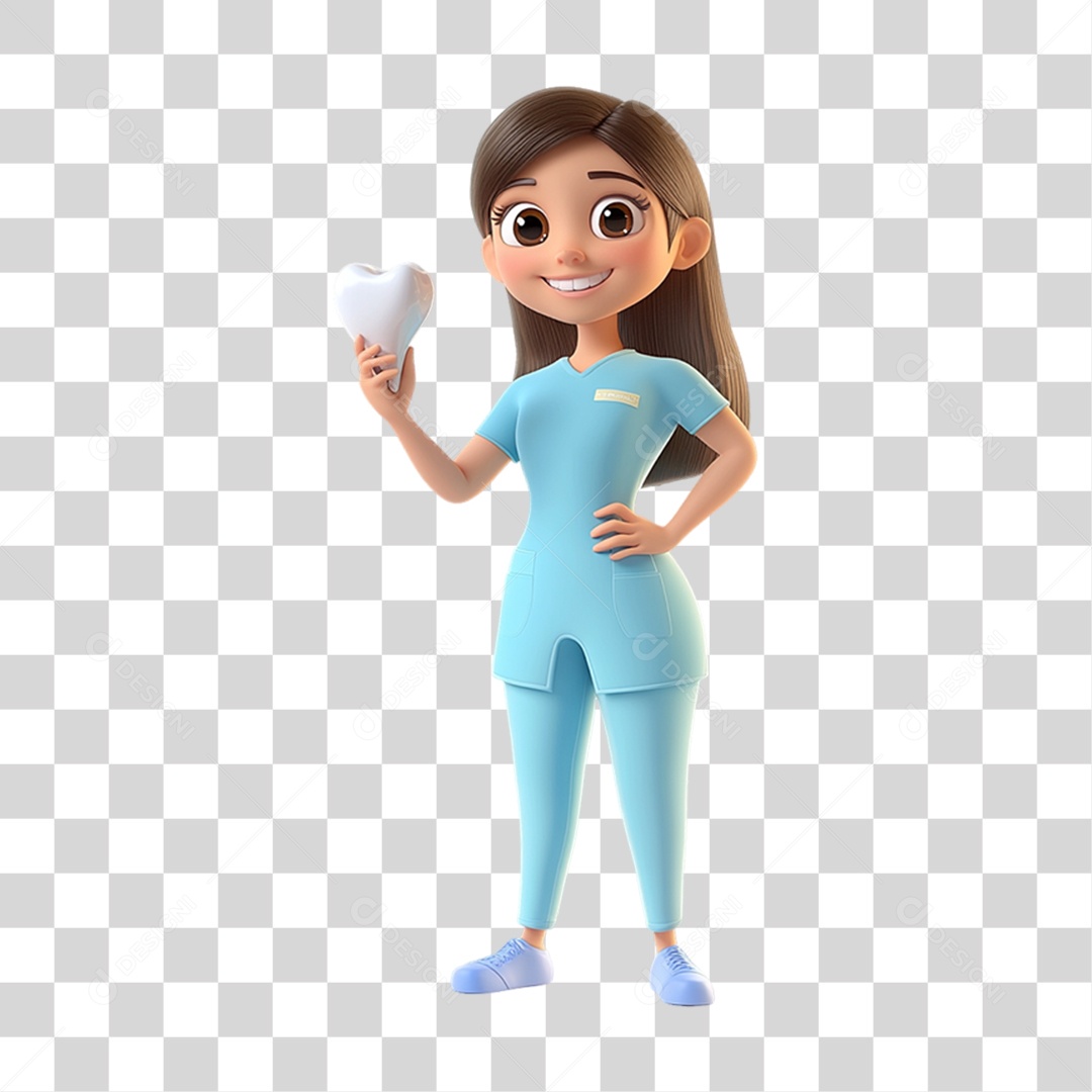 Personagem 3D Média PNG Transparente