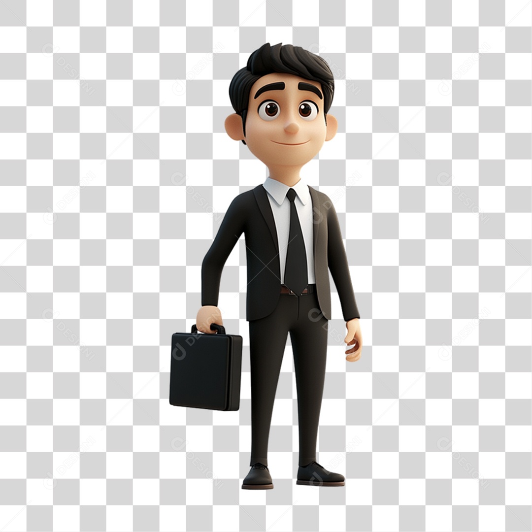 Personagem 3D Advogado PNG Transparente