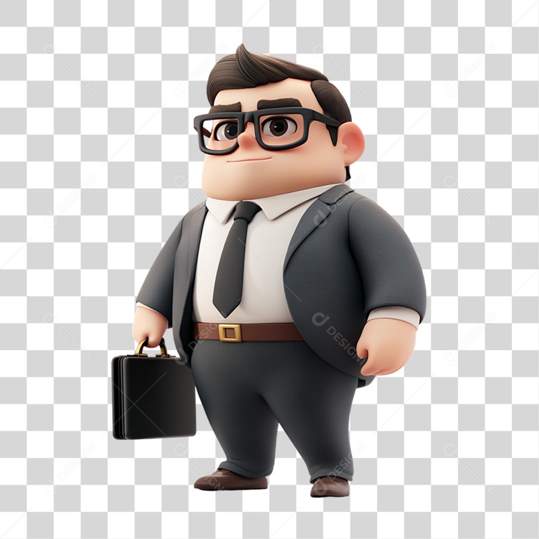 Personagem 3D Advogado PNG Transparente