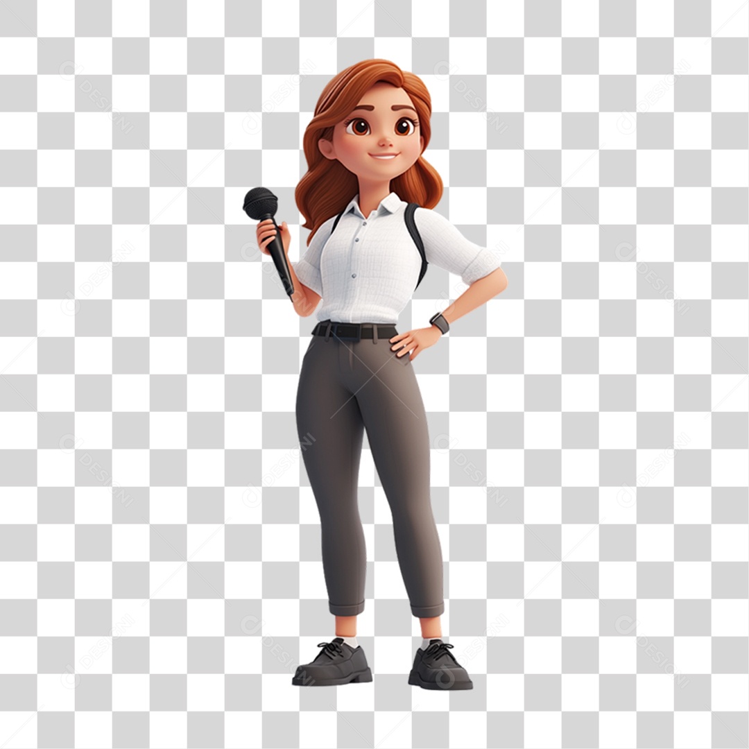 Personagem 3D Cantora PNG Transparente