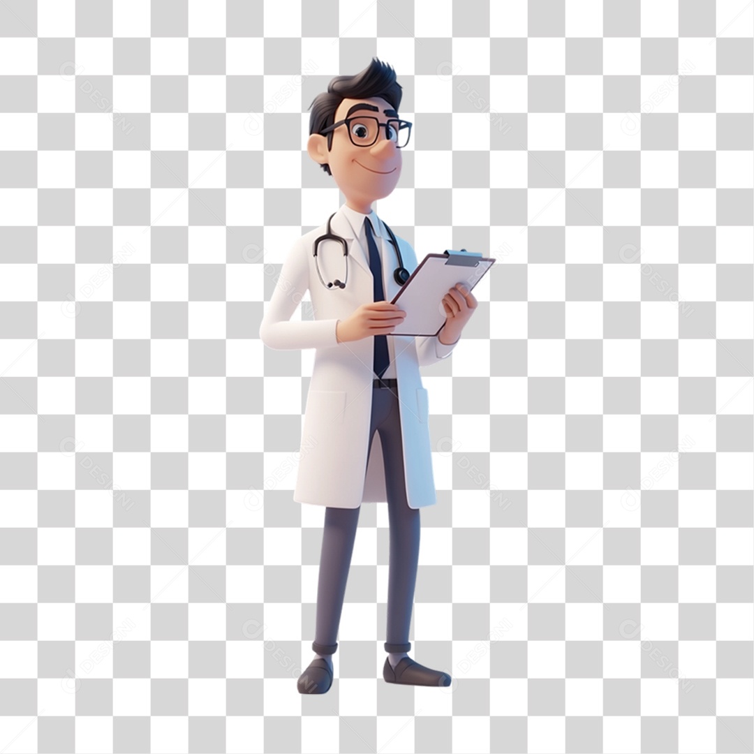 Personagem 3D Médico PNG Transparente