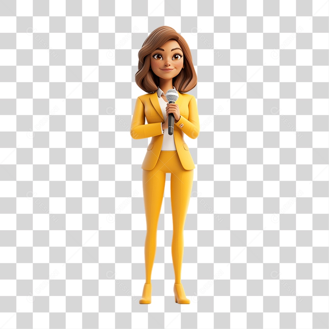 Personagem 3D Apresentadora PNG Transparente