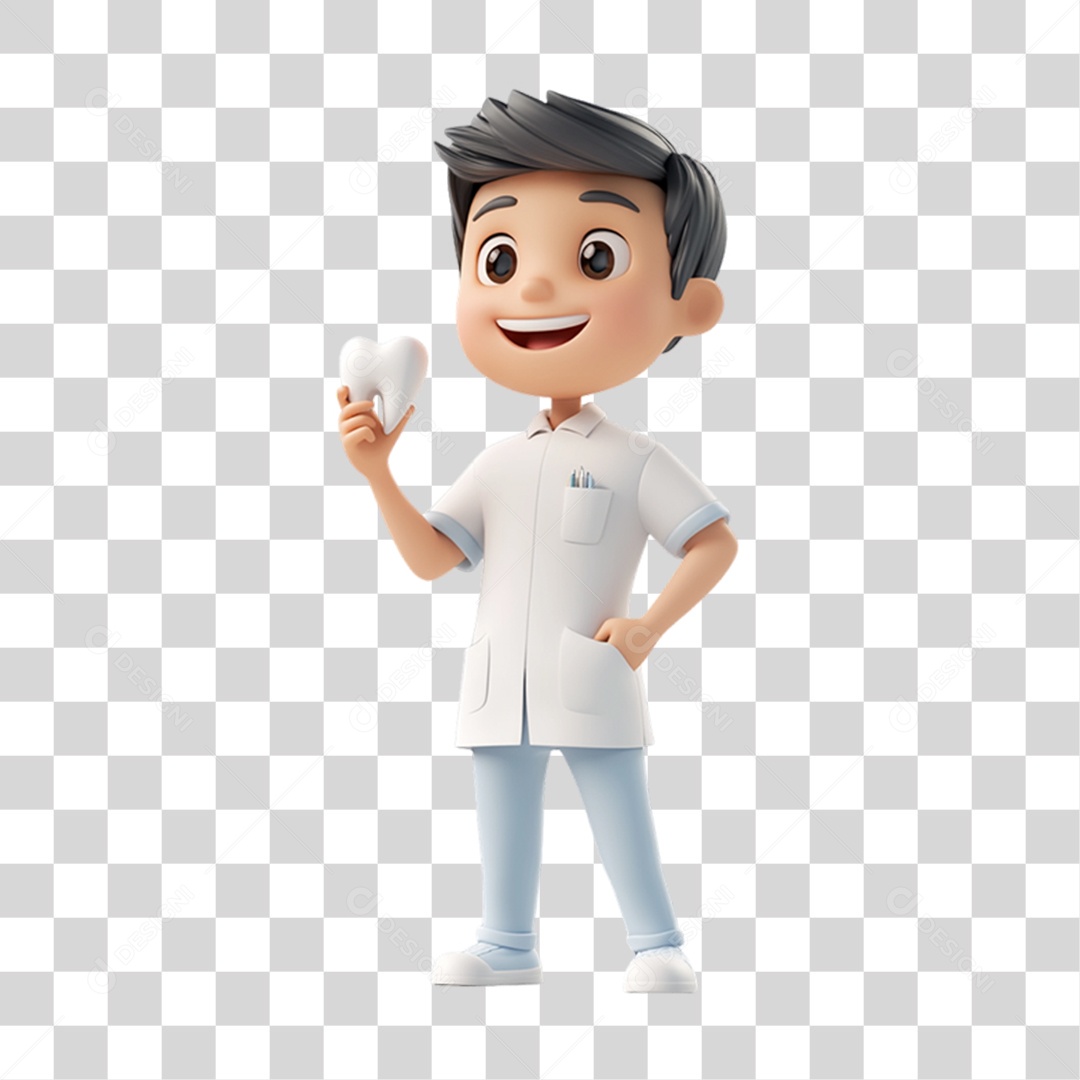 Personagem 3D Dentista PNG Transparente