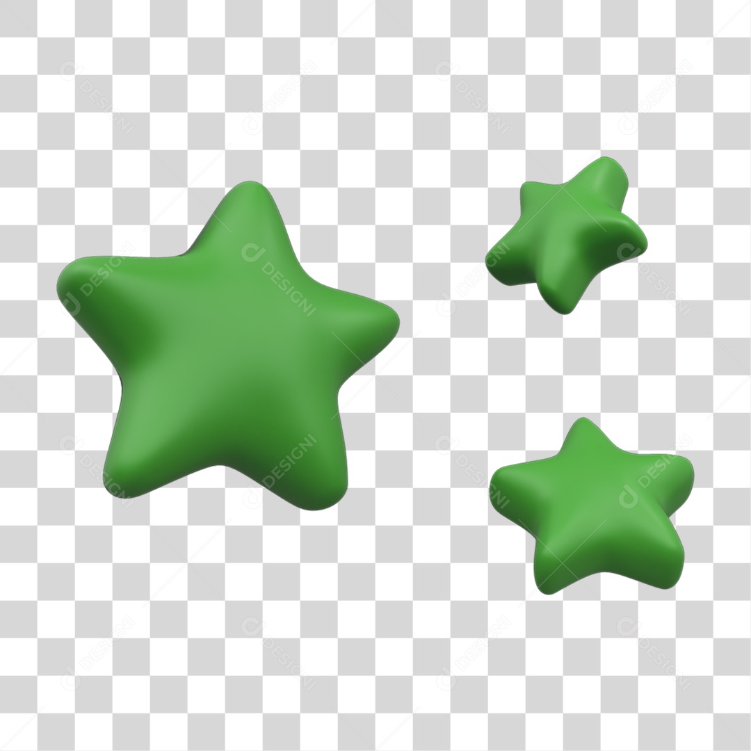 Elemento 3D Estrelas PNG Transparente