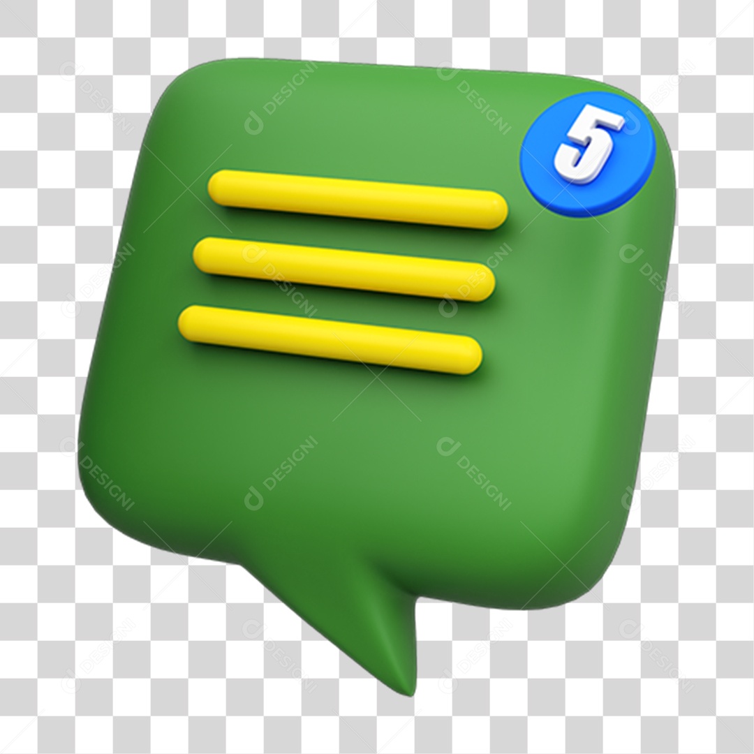 Elemento 3D Caixa de Mensagem PNG Transparente