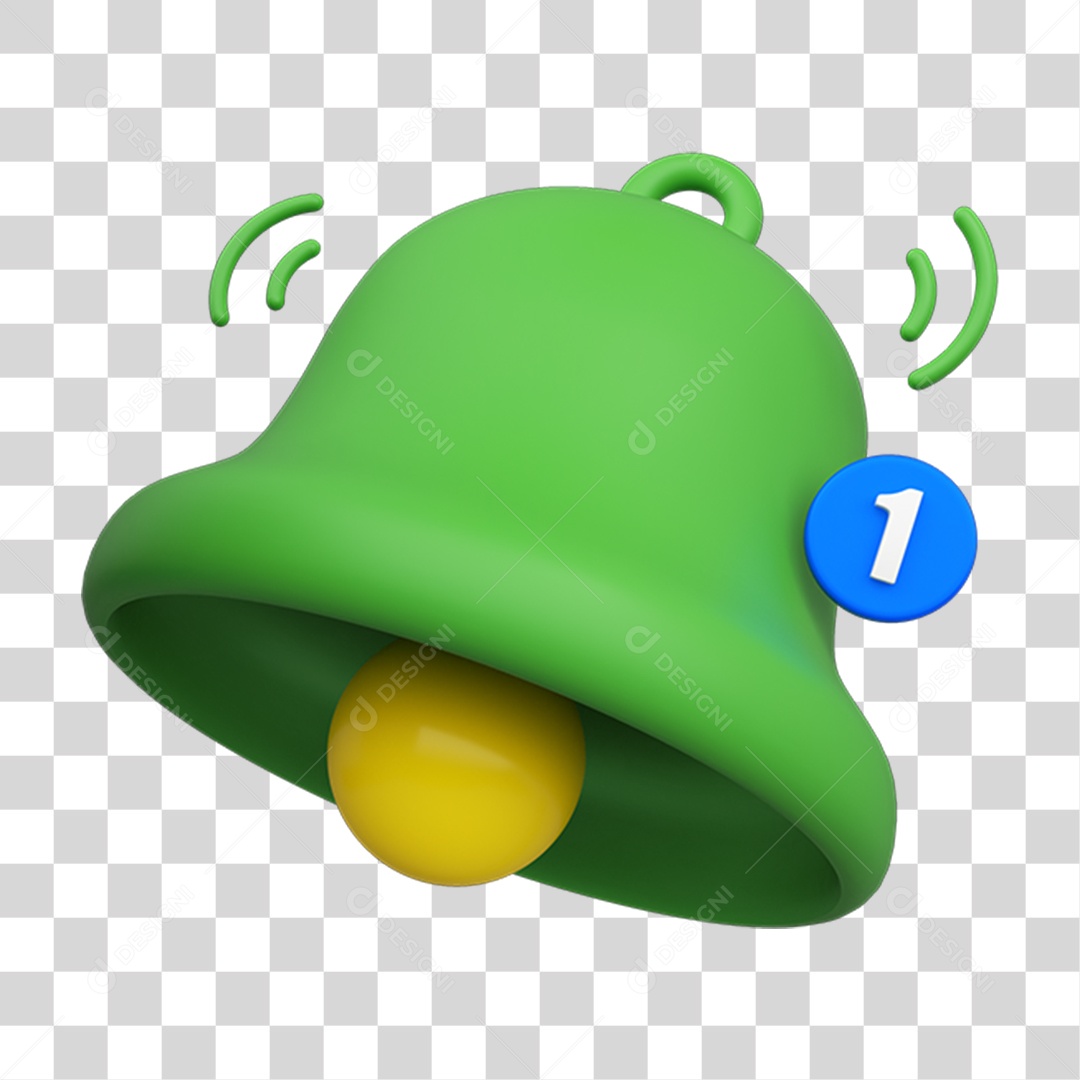 Elemento 3D Sino de Notificação PNG Transparente