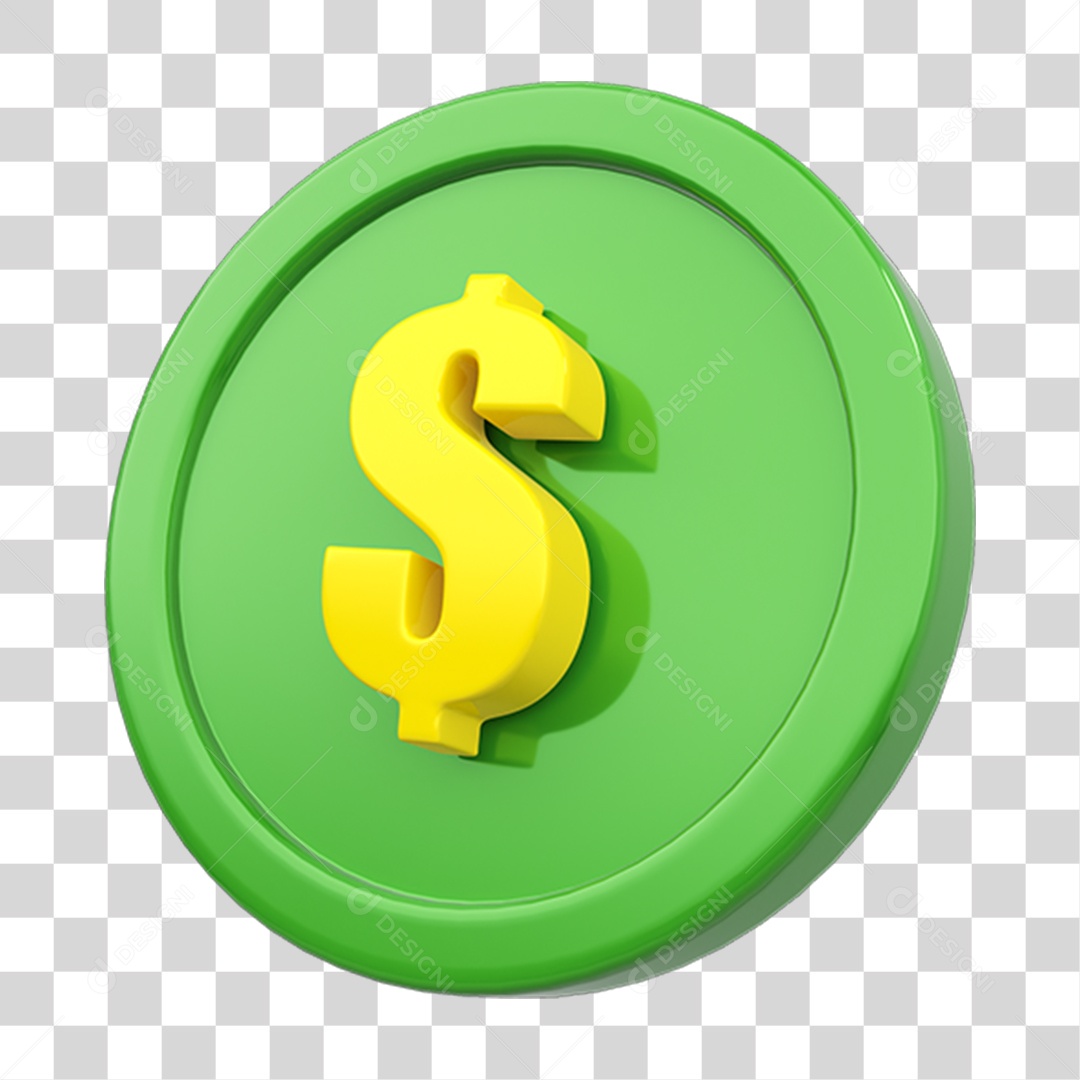 Placa Redonda com Cifrão PNG Transparente