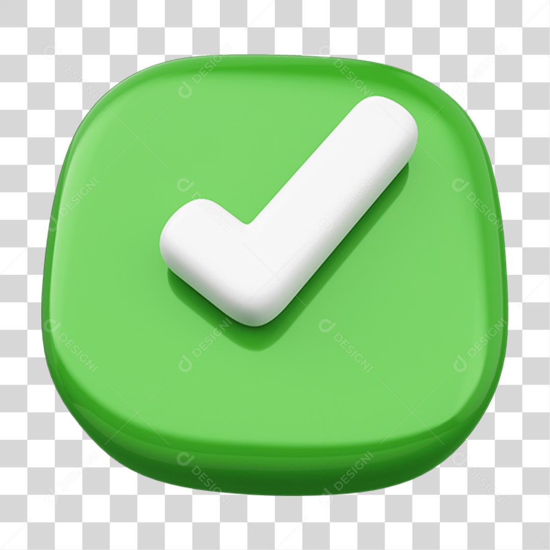 Elemento 3D Verificado Ok PNG Transparente
