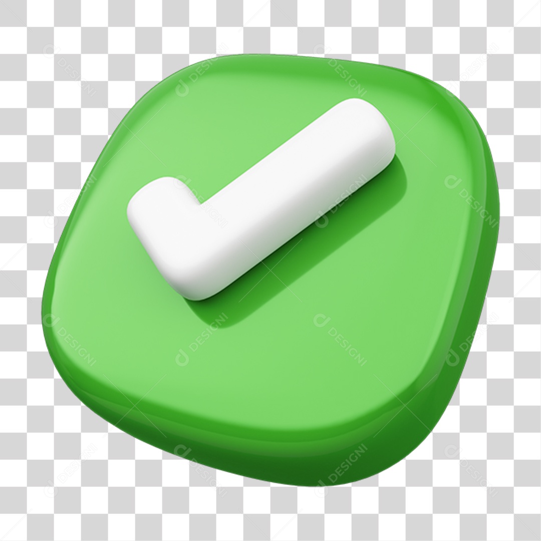 Elemento 3D Verificado Ok PNG Transparente