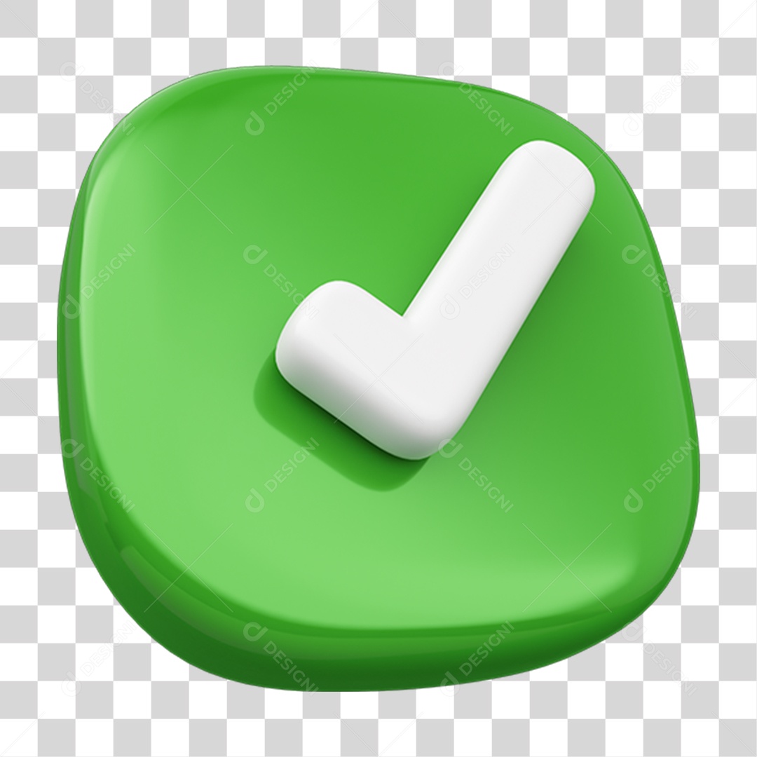 Elemento 3D Verificado Ok PNG Transparente
