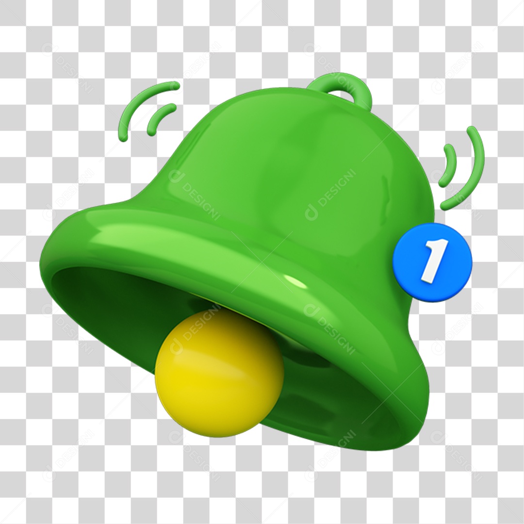 Elemento 3D Sino de Notificação PNG Transparente