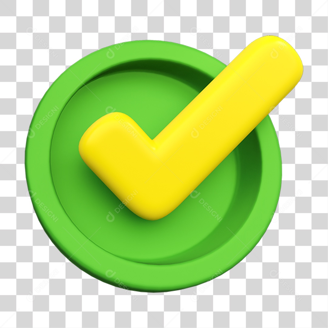 Elemento 3D Verificado Ok PNG Transparente