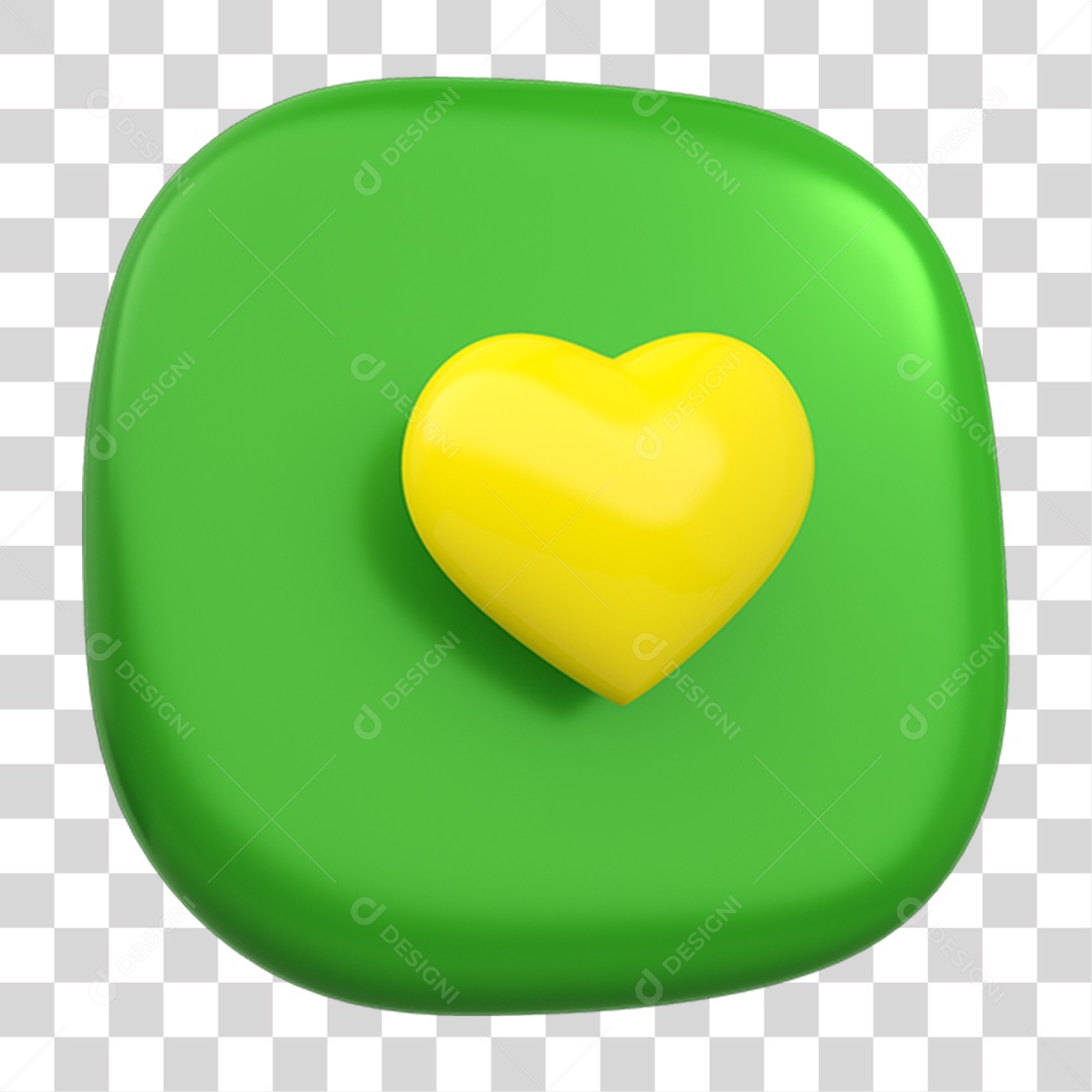 Elemento 3D Coração PNG Transparente