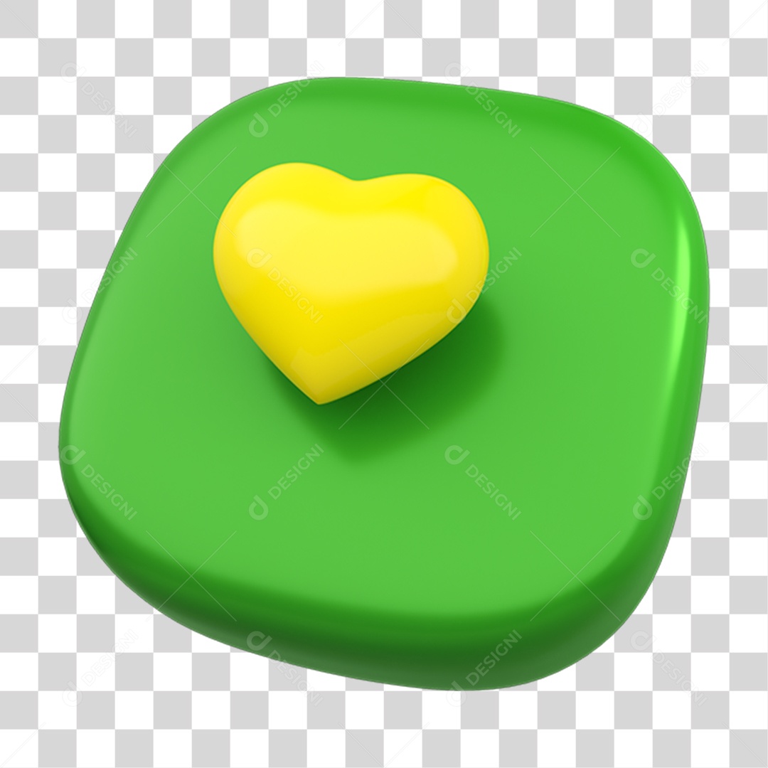 Elemento 3D Coração PNG Transparente