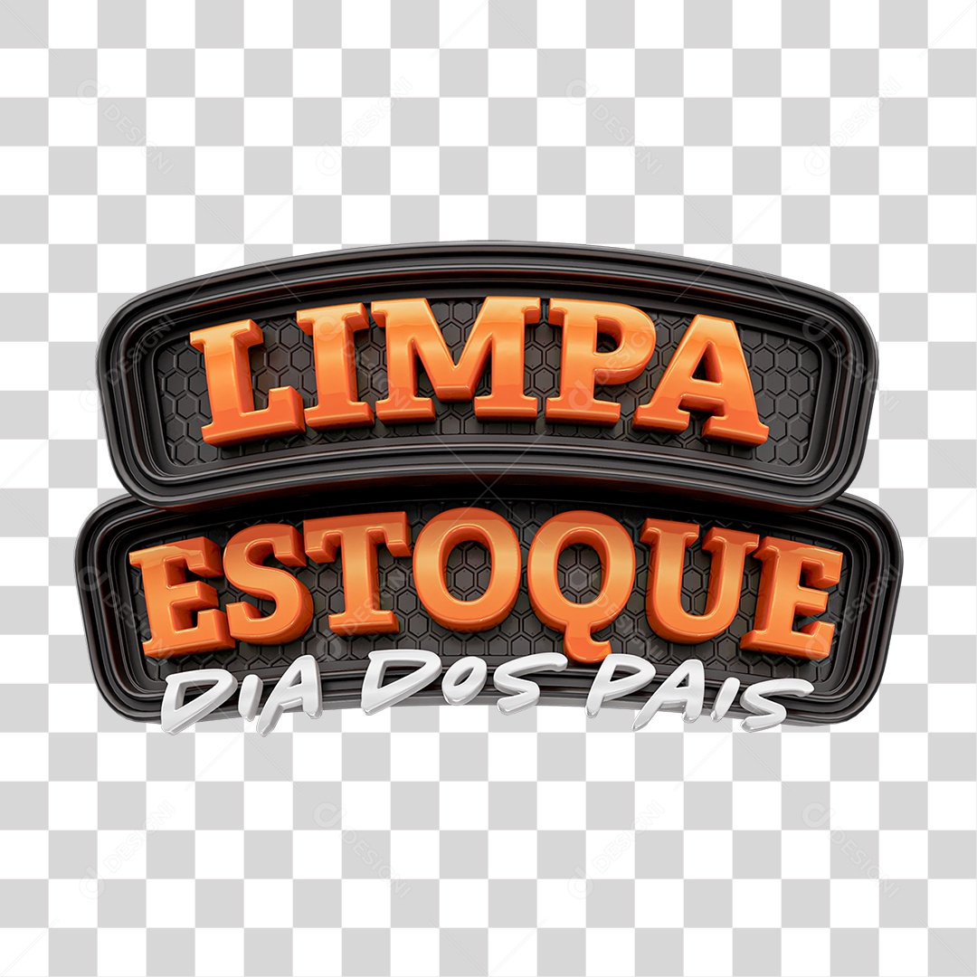 Selo 3D Limpa Estoque Dia Dos Pais PNG Transparente