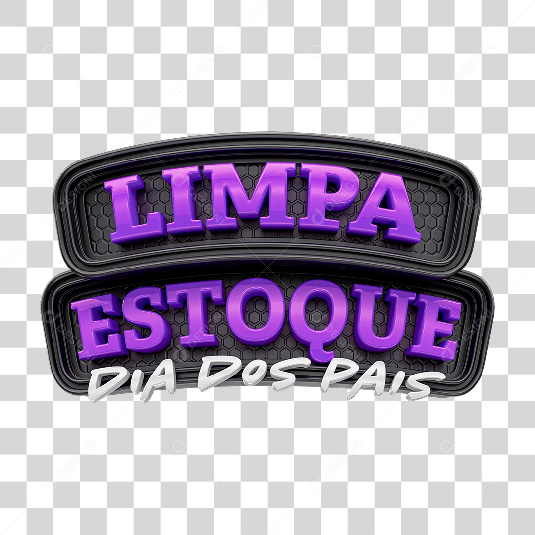 Selo 3D Limpa Estoque Dia Dos Pais PNG Transparente