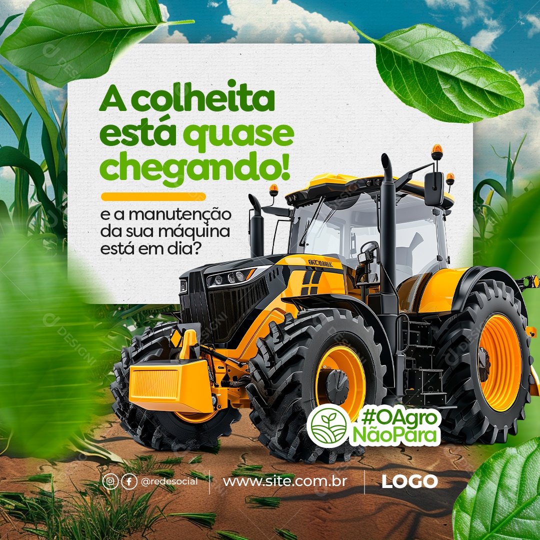 A Colheita Está Quase Chegando Social Media PSD Editável