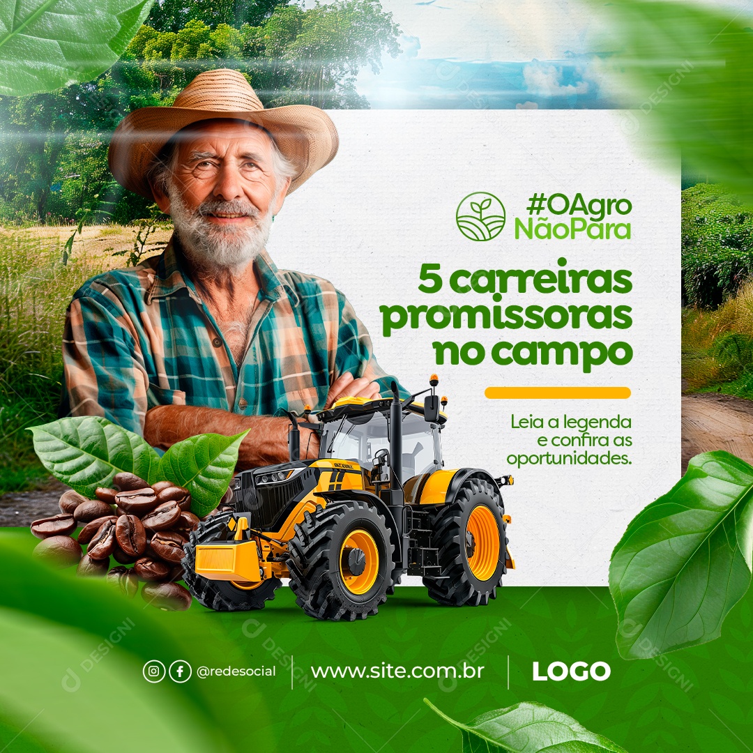 Agro não para Social Media PSD Editável