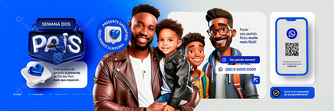 Campanha Semana dos Pais Loja Presentes Social Media PSD Editável