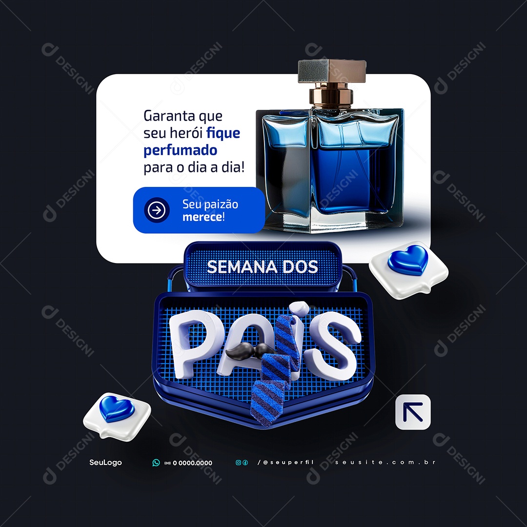 Campanha Semana dos Pais Loja Presentes Perfumes Social Media PSD Editável