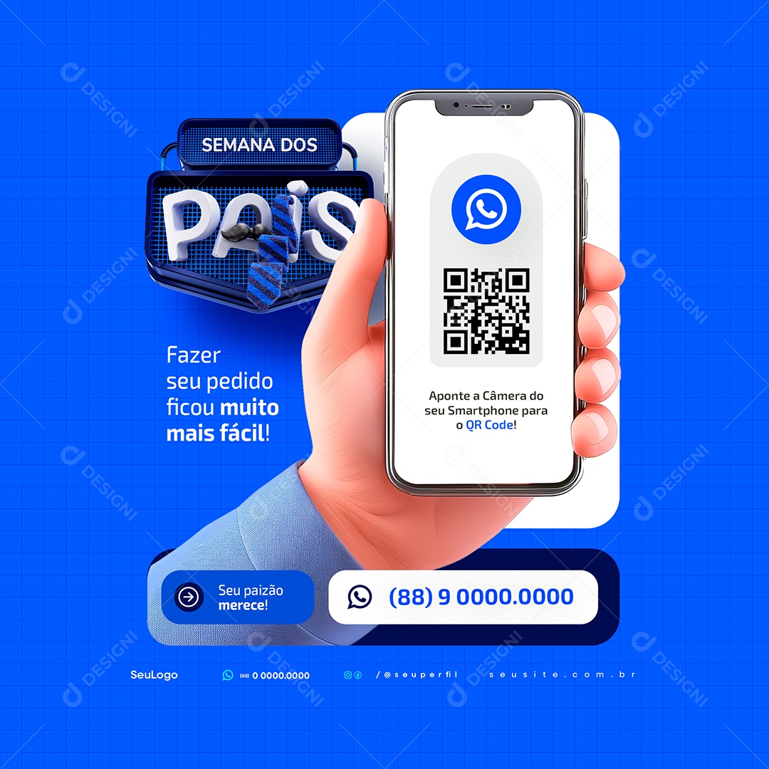 Campanha Semana dos Pais Loja Presentes Social Media PSD Editável