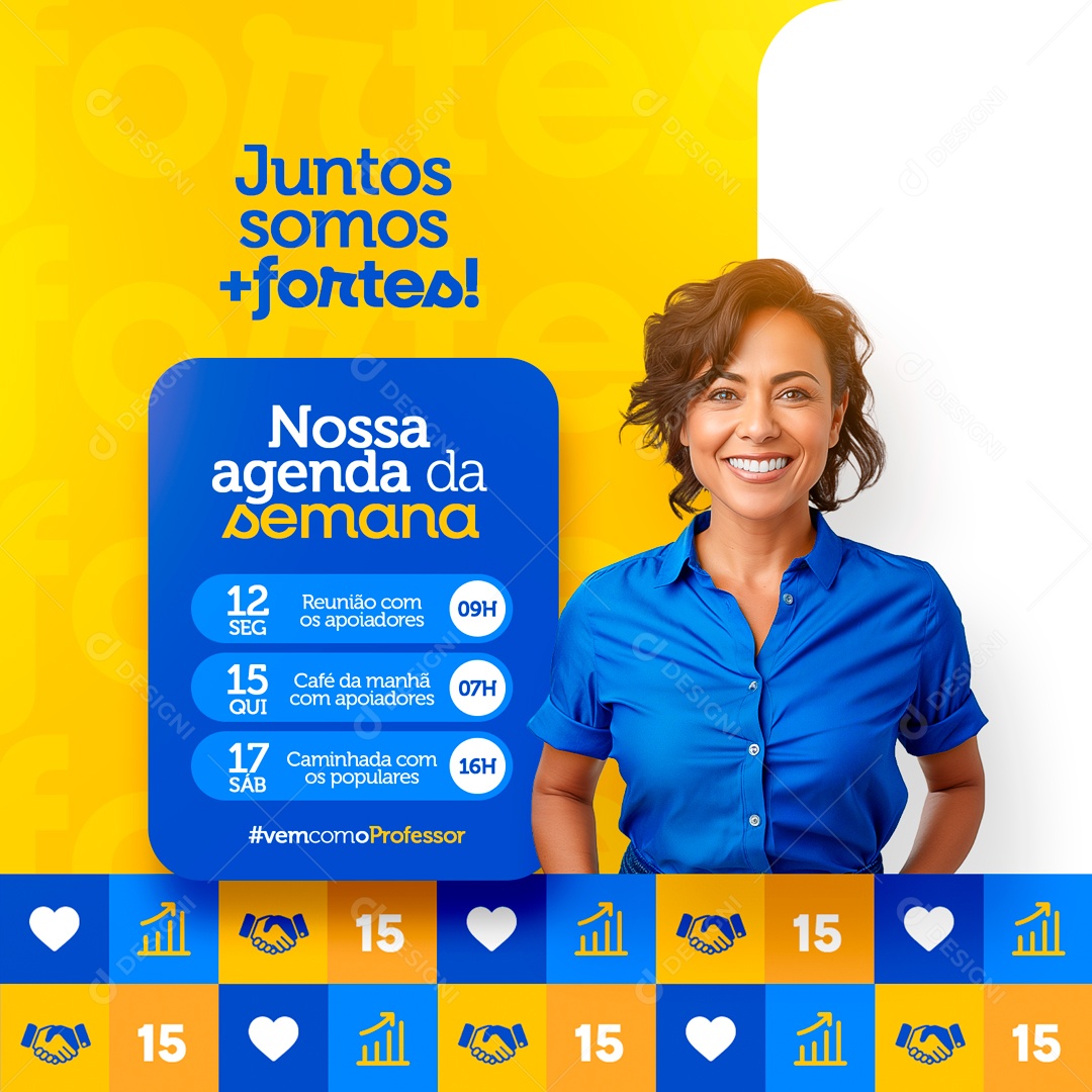 Política Juntos Somos mais Forte Social Media PSD Editável