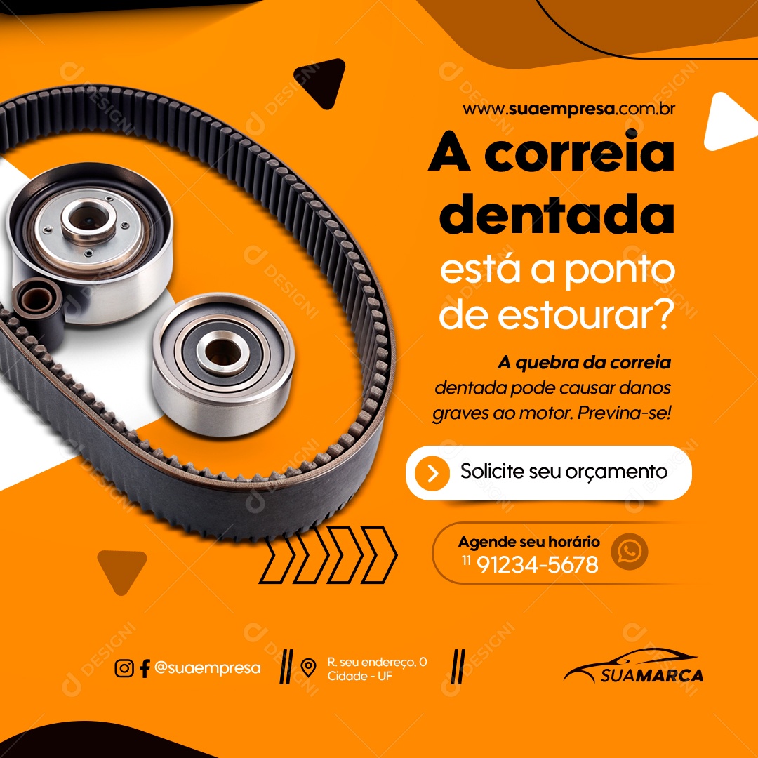 Correia Dentada Social Media PSD Editável