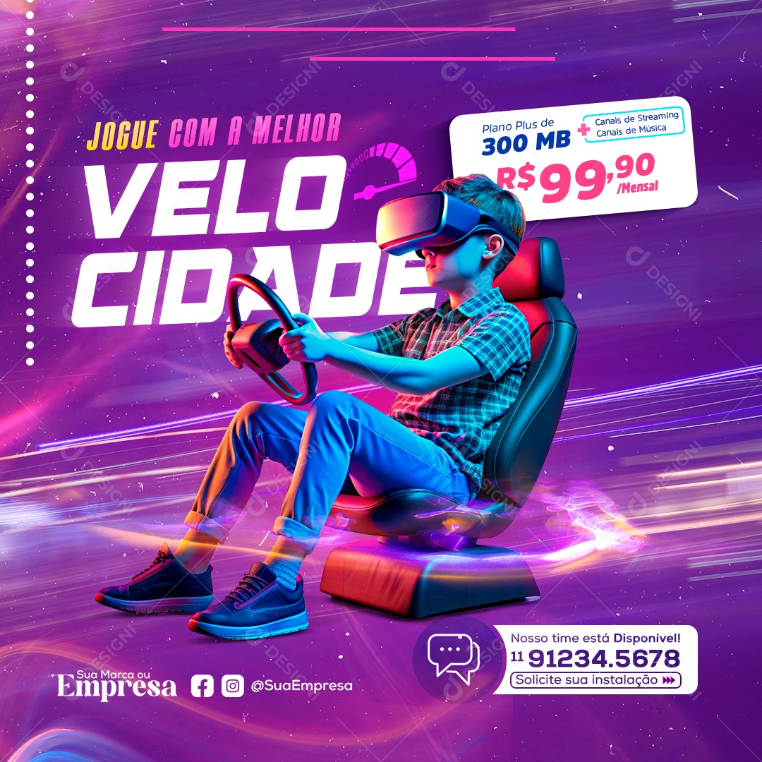 Jogue com a Melhor Velocidade Social Media PSD Editável