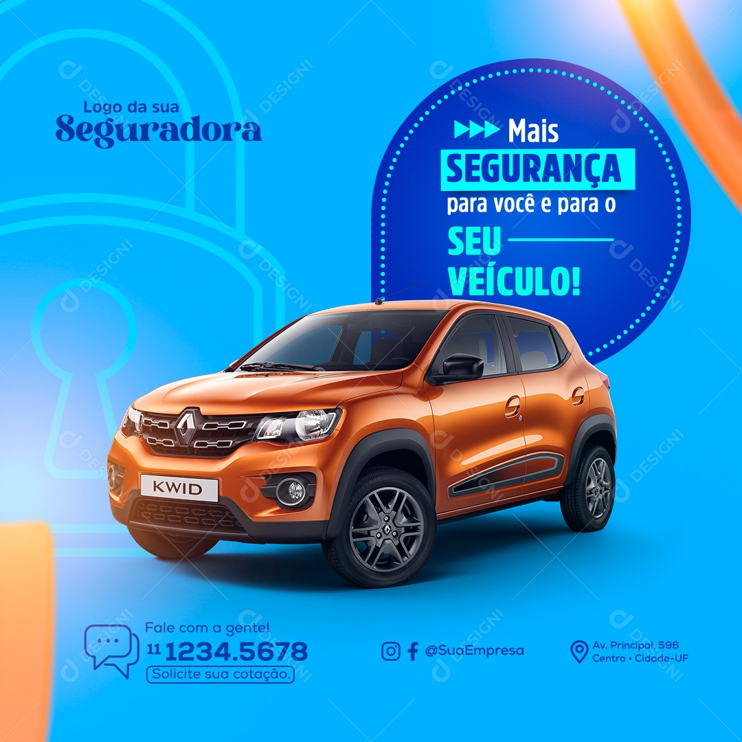 Mais Segurança para Você e Para o Seu Veículo PSD Editável