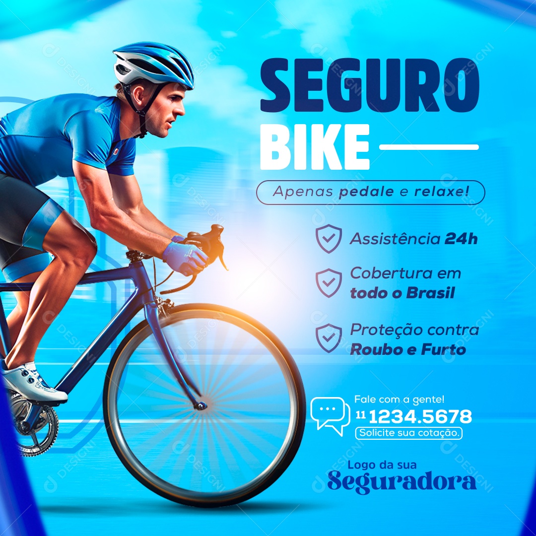 Seguradora Seguro Bike Social Media PSD Editável