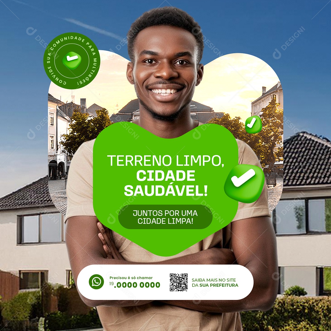 Terrenos Limpos Cidade Saudável Social Media PSD Editável