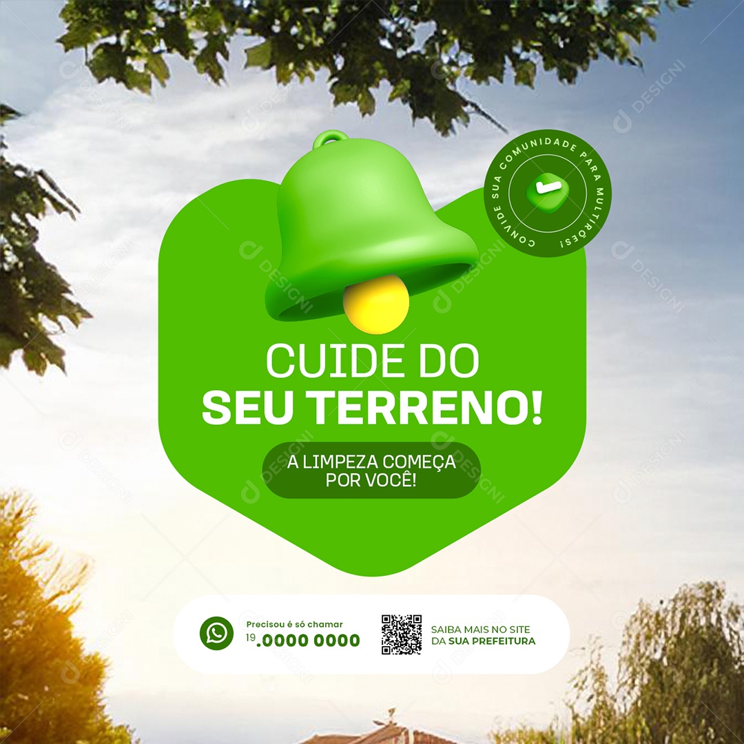 Social Media Terrenos Limpos Cuide do Seu Terreno PSD Editável