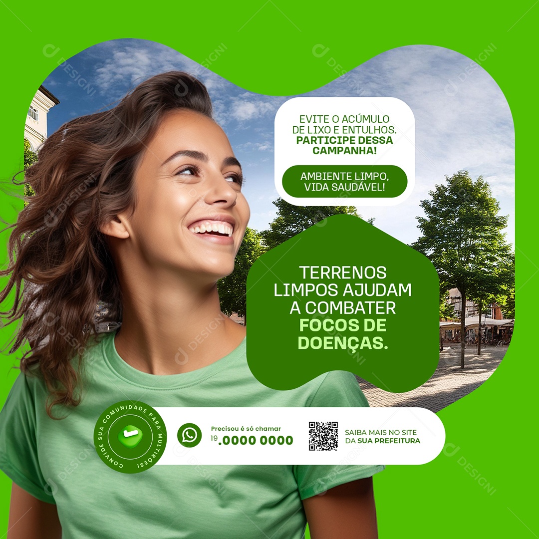Terrenos Limpos Focos de Doenças Social Media PSD Editável