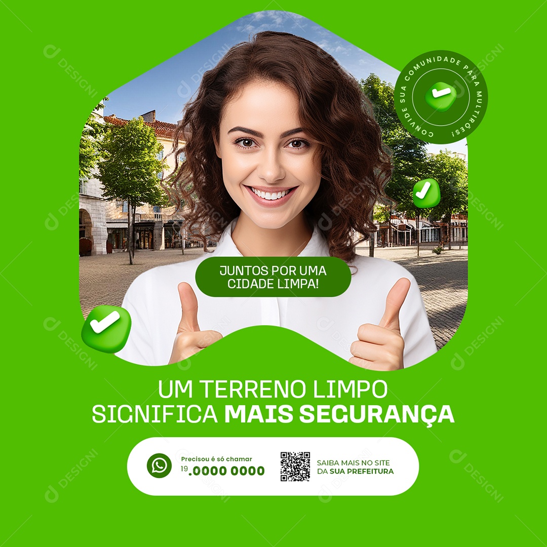Terrenos Limpos Mais Segurança Social Media PSD Editável