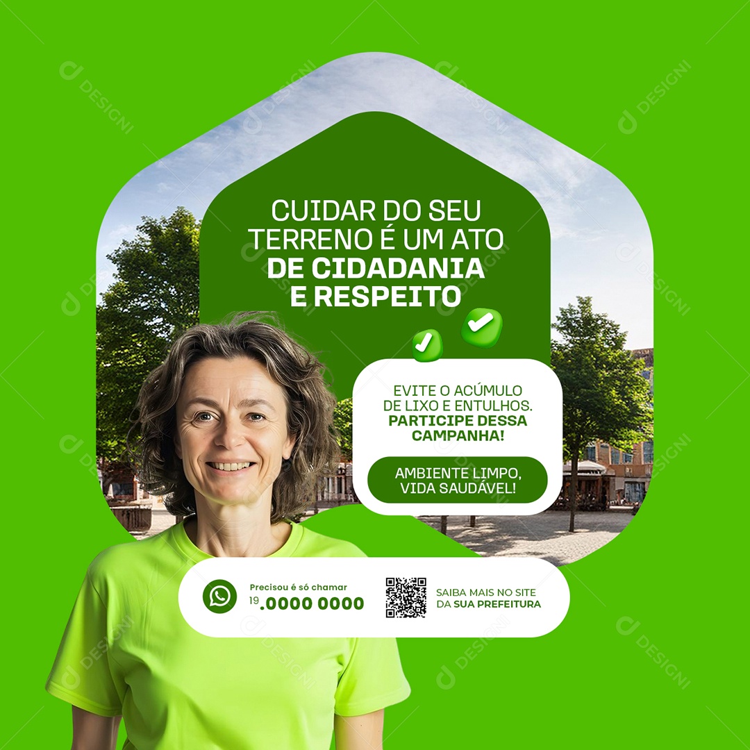 Terrenos Limpos Cidadania e Respeito Social Media PSD Editável