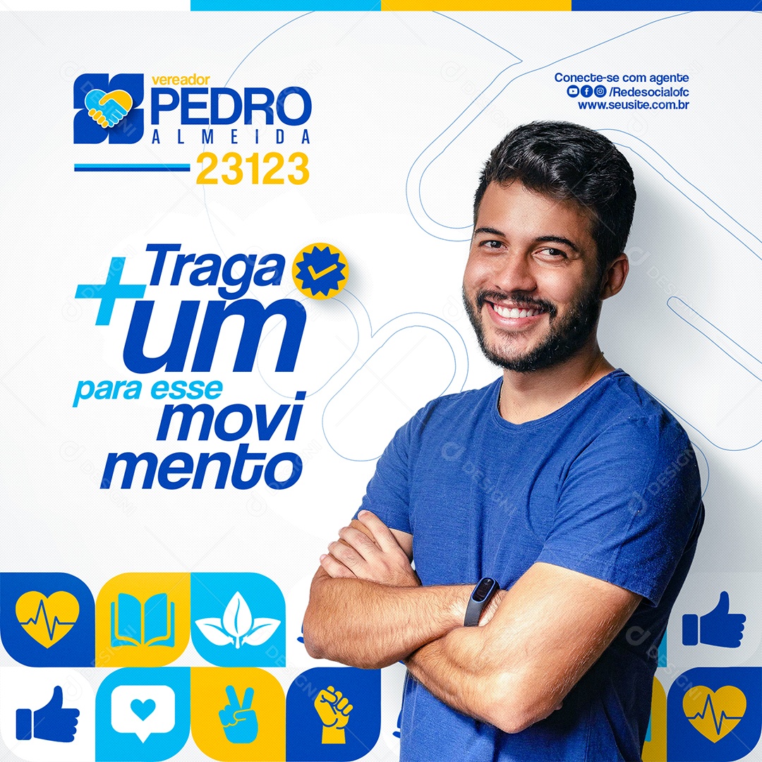 Política Traga mais um para esse Movimento Social Media PSD Editável