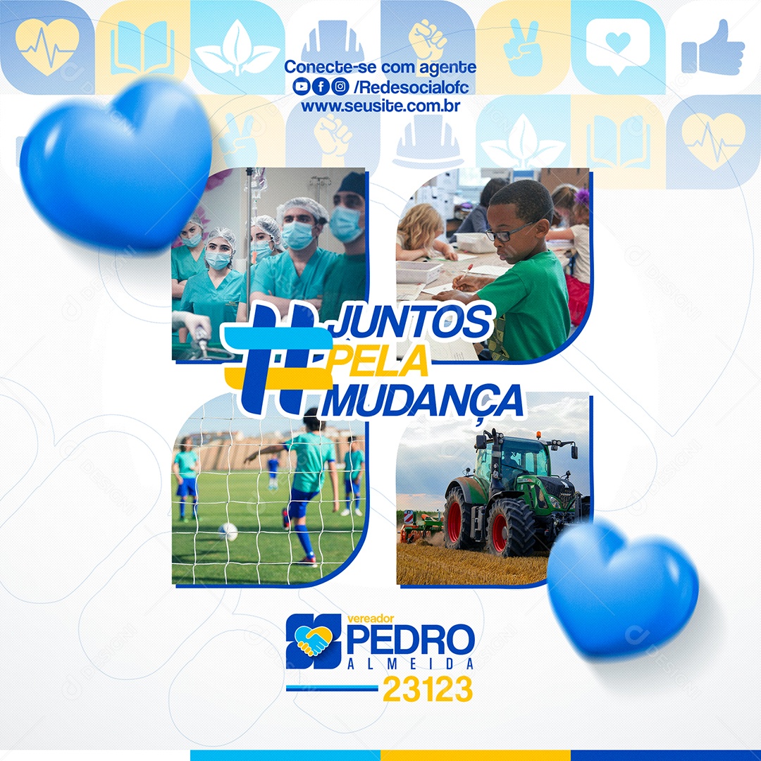 Política Juntos Pela Mudança Social Media PSD Editável