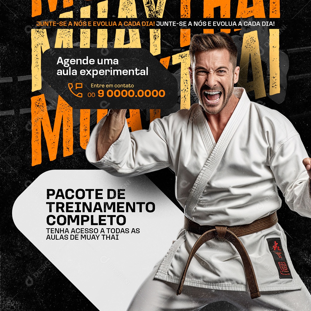 Muay Thai Pacote de Treinamento Social Media PSD Editável