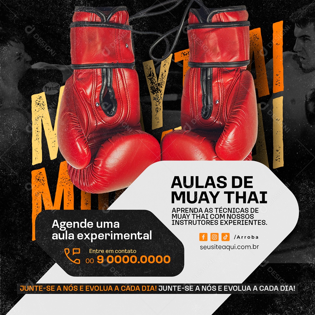 Aulas de Muay Thai Social Media PSD Editável