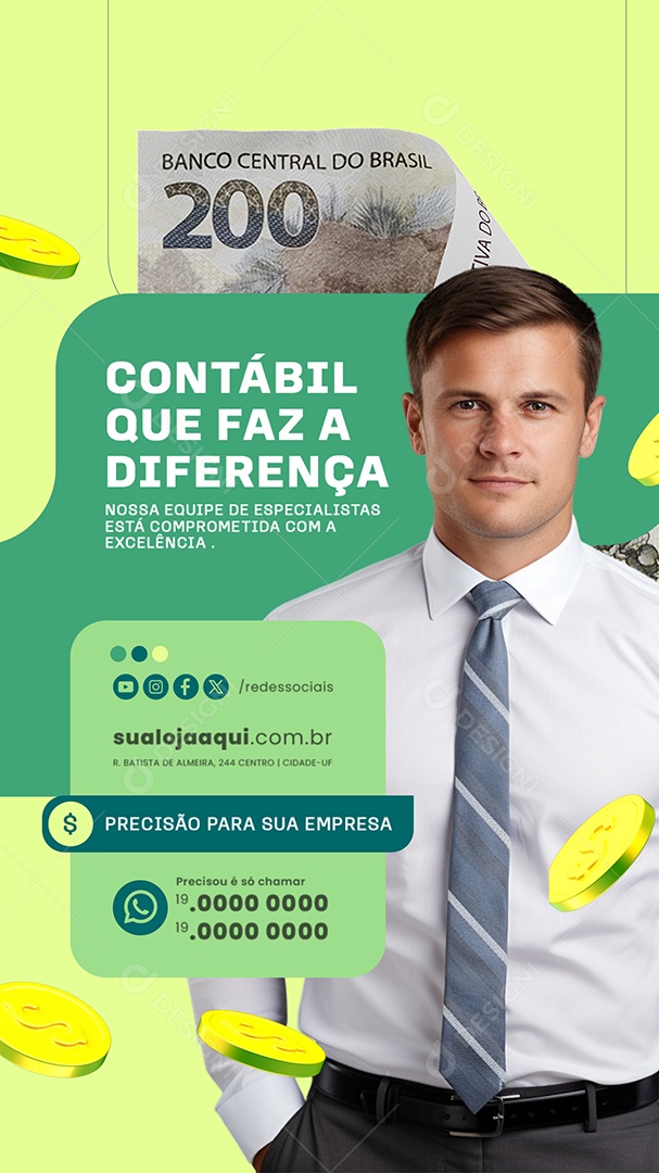 Story Contábil que faz Diferença Social Media PSD Editável