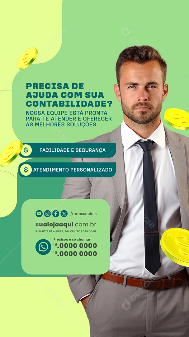 Story Precisa de Ajuda com sua Contabilidade Social Media PSD Editável