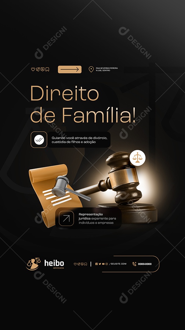 Story Dreito de Família Social Media PSD Editável