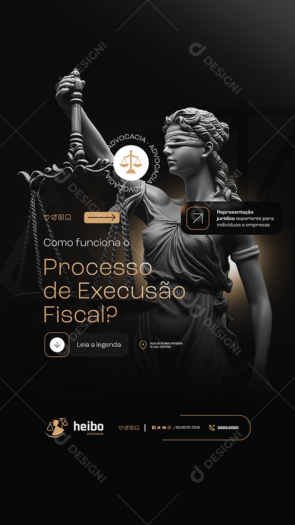 Story Processo de Execusão Fiscal Social Media PSD Editável